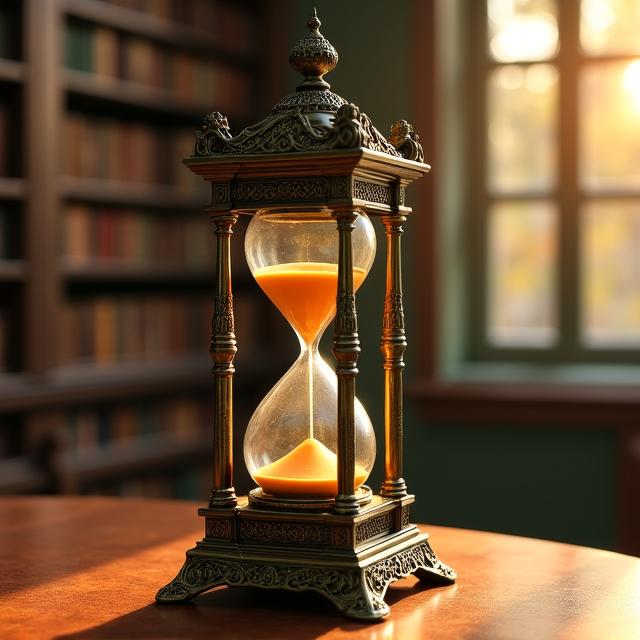 Oggetto d'antiquariato decorativo unico, clessidra in bronzo